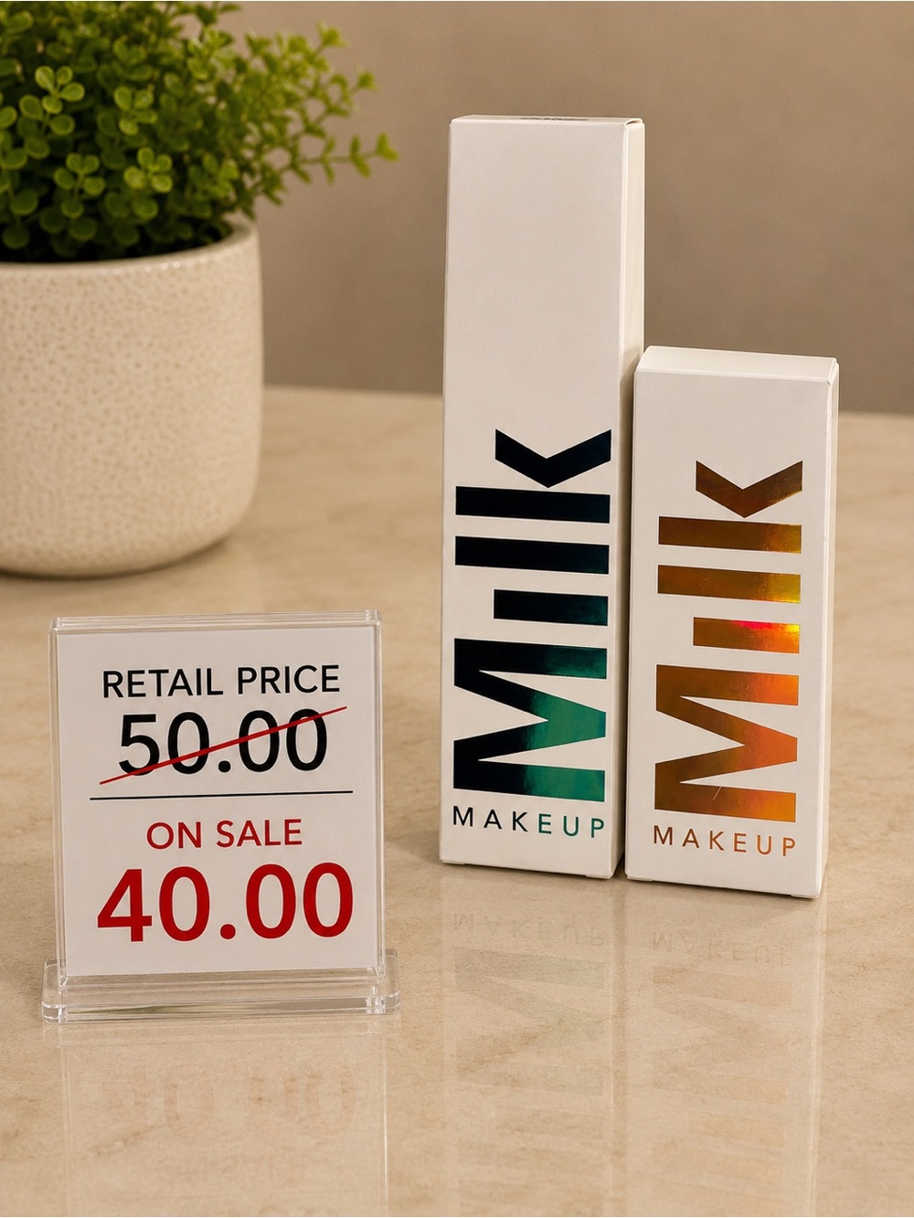 Milk Makeup Lip Duo with Holographic Green and Gold Logos